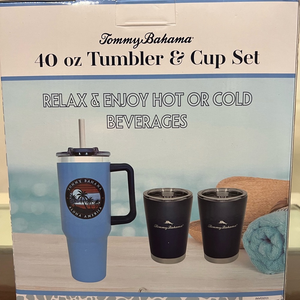 Tommy Bahama 40 oz Tumbler & Cup Set